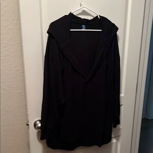 Old Navy Black Oversized V-Neck Hoodie